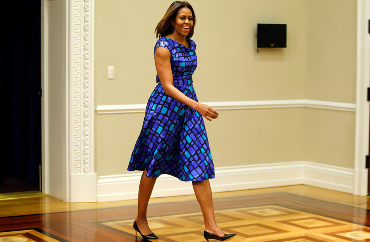 Michelle Obama Blue Dress